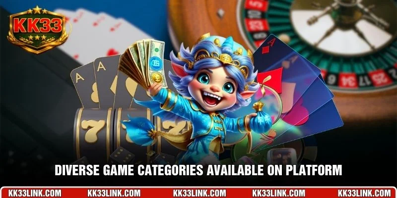 Diverse game categories available on platform