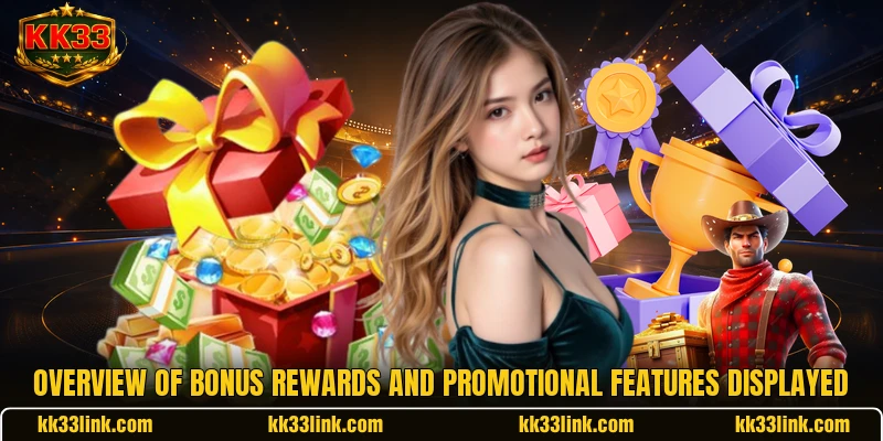 Overview of bonus rewards and promotional features displayed