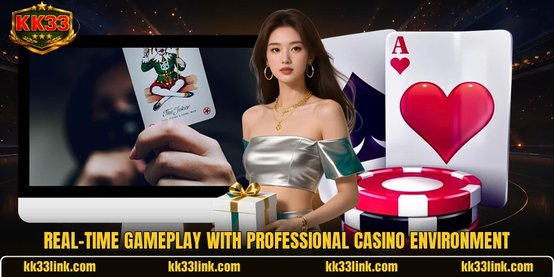 Real-time gameplay with professional casino environment