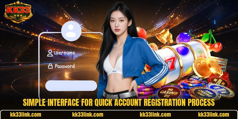 Simple interface for quick account registration process