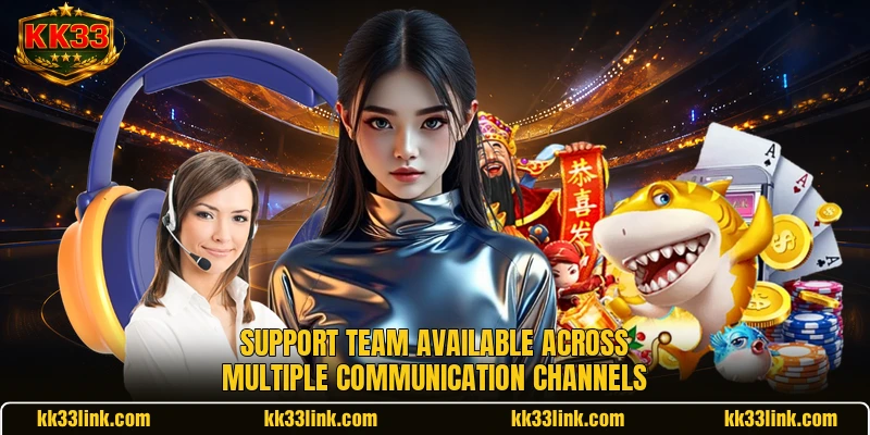 Support team available across multiple communication channels