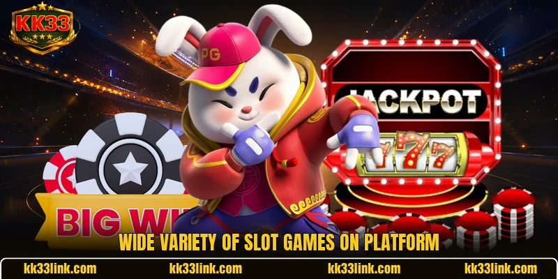 Wide variety of slot games on platform